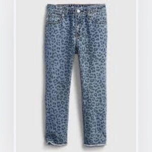 Gap Kids girls Kids Mid Rise Leopard Print Girlfriend Jeans size 10 never worn
